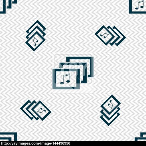 Music Format Sign Icon Musical Symbol Seamless Pattern
