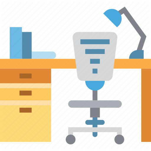 Chair, Desk, Furniture, Interior, Room, Study, Table Icon