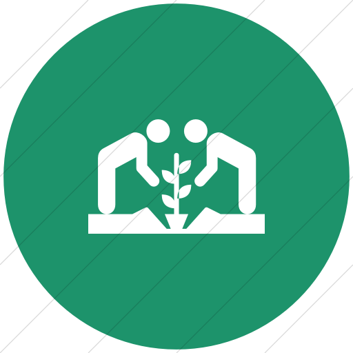 Flat Circle White On Aqua Iconathon Community Garden Icon