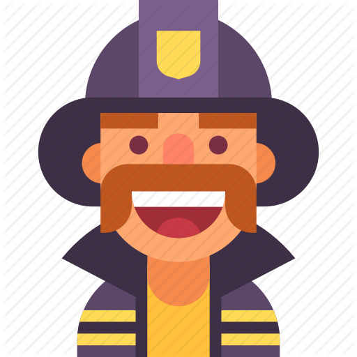 Avatar, Firefighter, Fireman, Helmet, Man, Mustache, Uniform Icon