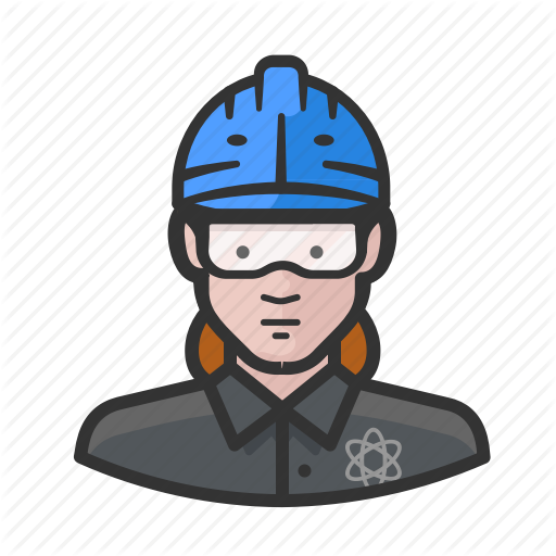 Goggles, Hardhat, Nuclear, Plant, Woman Icon