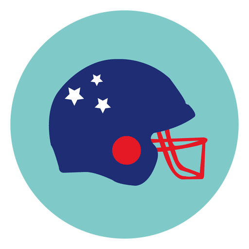 Rugby Helmet Round Icon