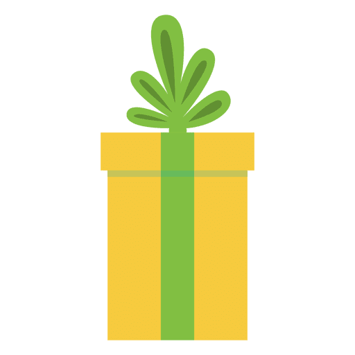 Yellow Gift Box Green Bow Icon