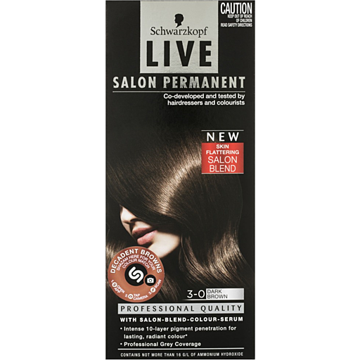 Schwarzkopf Live Hair Colour Salon Permanent Dark Brown One