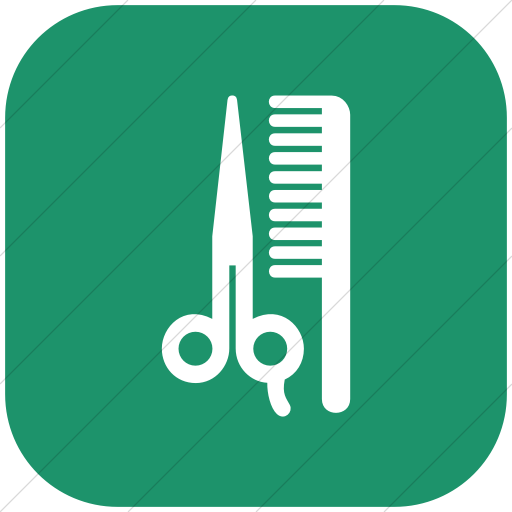 Flat Rounded Square White On Aqua Aiga Barber Shop