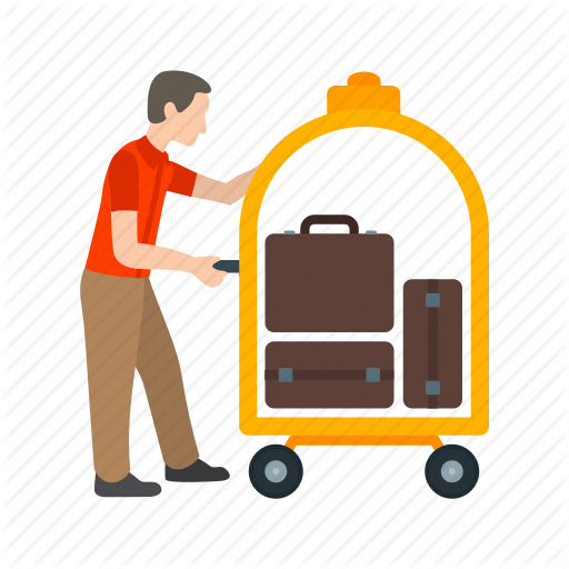 Bellhop, Cart, Doorman, Hospitality, Hotel, Luggage, Service Icon