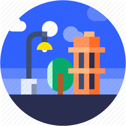 Building, Circle, City, Flat Icon, Hotel, Landscape Icon