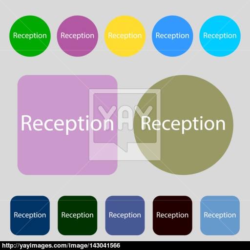 Reception Sign Icon Hotel Registration Table Symbol Colored