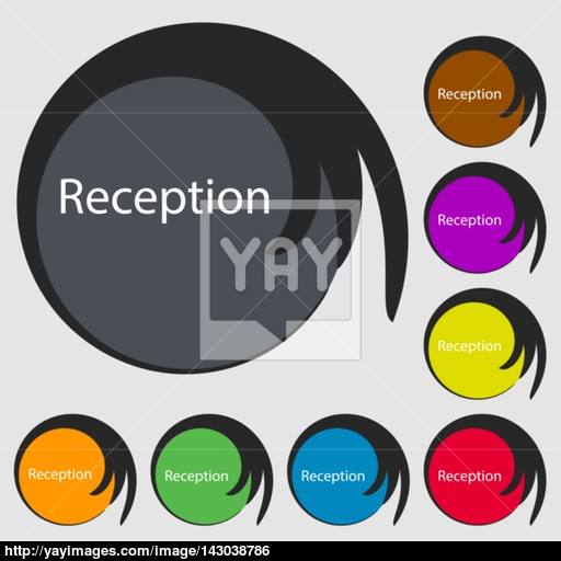 Reception Sign Icon Hotel Registration Table Symbol Symbols