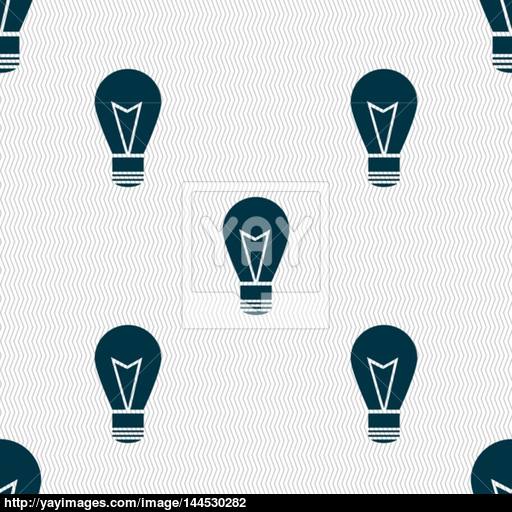Light Lamp Sign Icon Idea Symbol Lightis On Seamless Abstract