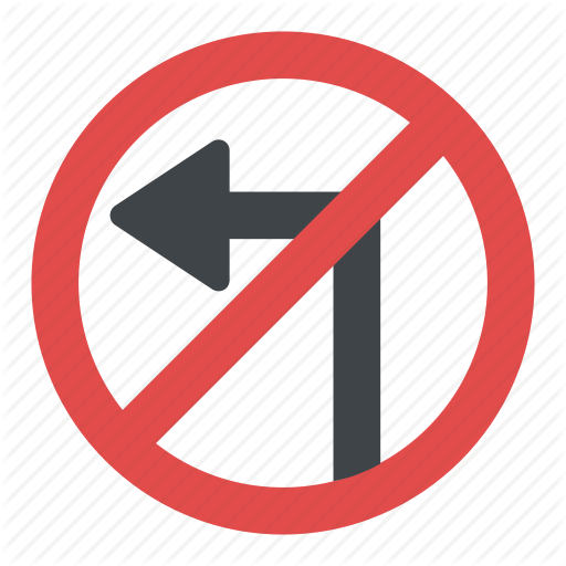 Left Turn Prohibited, No Left Turn Sign, Road Sign, Traffic
