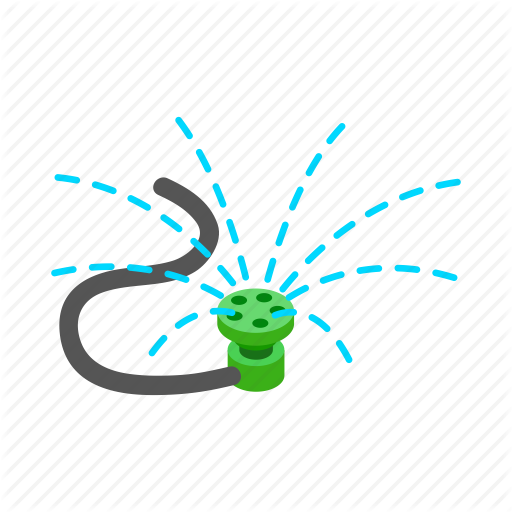 Garden, Grass, Irrigation, Isometric, Lawn, Sprinkler, Water Icon