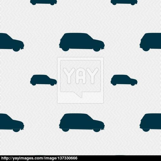 Jeep Icon Sign Seamless Pattern With Geometric Texture Vector