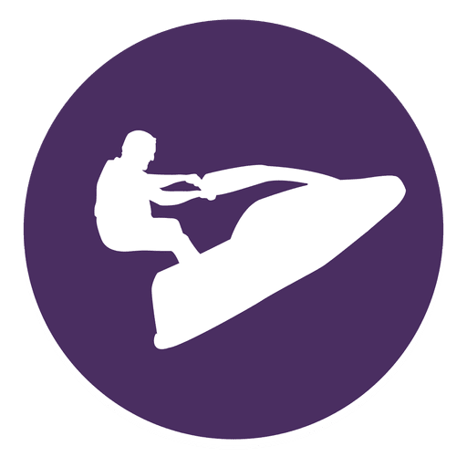Jet Skiing Circle Icon