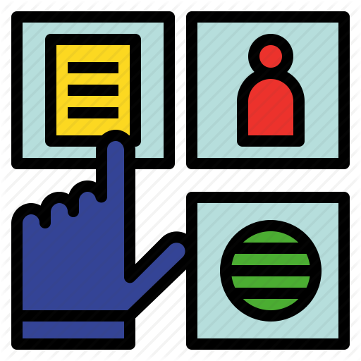 Click, Data, Facts, Information, Intelligence, Knowledge Icon