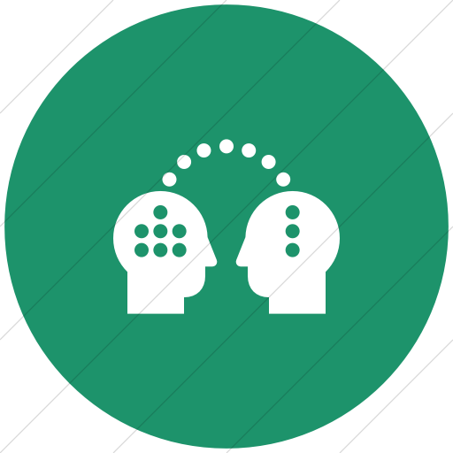 Flat Circle White On Aqua Iconathon Knowledge Transfer Icon