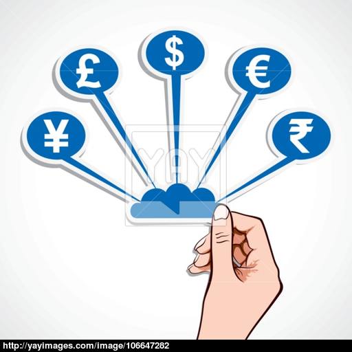 Creative Currency Symbol Icon In Hand Vector