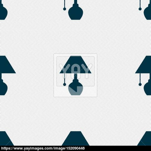 Table Lamp Icon Sign Seamless Pattern With Geometric Texture