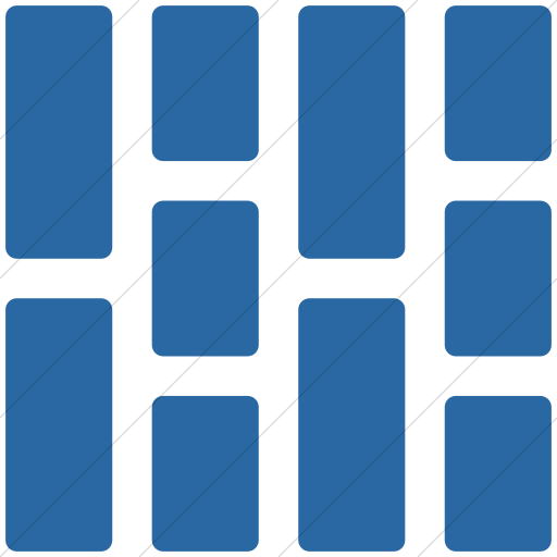 Simple Blue Layouts Rounded Masonry Layout Icon