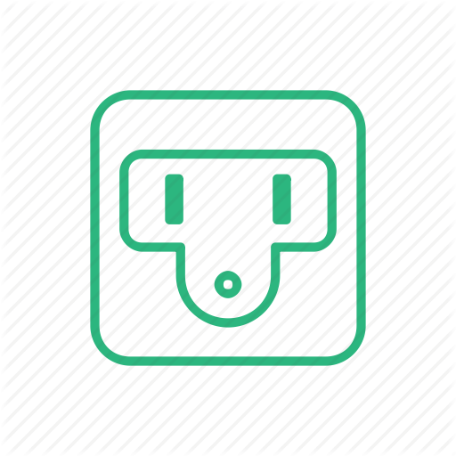 Flat Icon, Light, Lighting, Power, Power Socket, Socket Icon