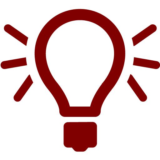 Maroon Light Bulb Icon