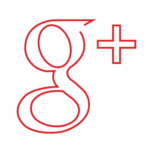 Red Googleplus Line Icon