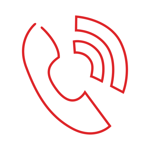 Red Phone Ring Line Icon