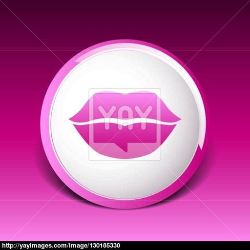Kiss Lips Vector Lipstick Icon Passion Symbol People Female Vector