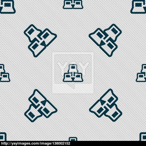 Local Area Network Icon Sign Seamless Pattern With Geometric