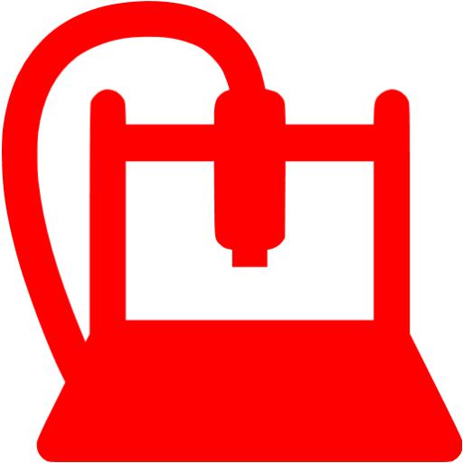 Red Cnc Machine Icon