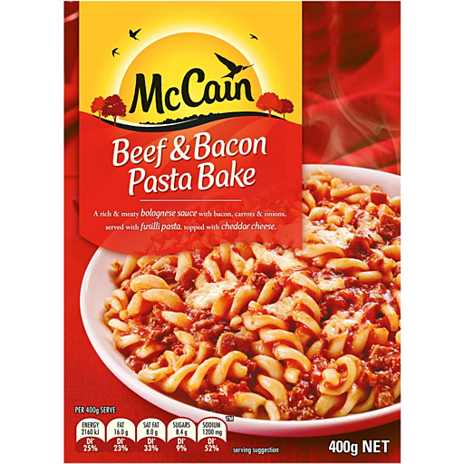 Mccain Meal Beef Bacon Pasta Bake