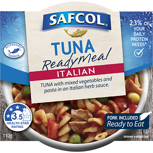 Safcol Tuna Meal Italian Pasta Tomato Sweet Corn Green Peas