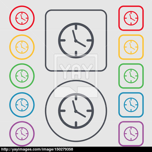 Clock Time Sign Icon Mechanical Watch Symbol Symbols