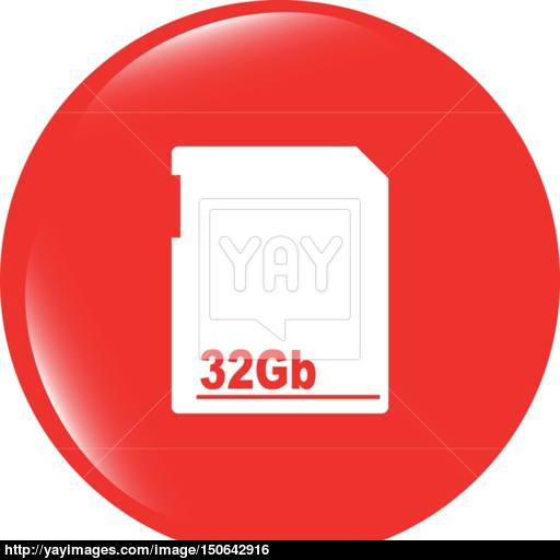 Vector Flash Memory Card Web Button