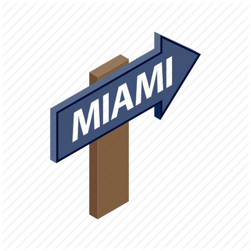 Arrow, City, Direction, Guide, Isometric, Miami, Travel Icon