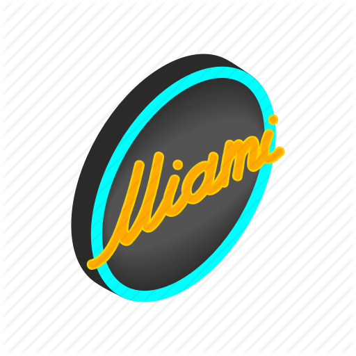 City, Direction, Isometric, Light, Miami, Neon, Way Icon