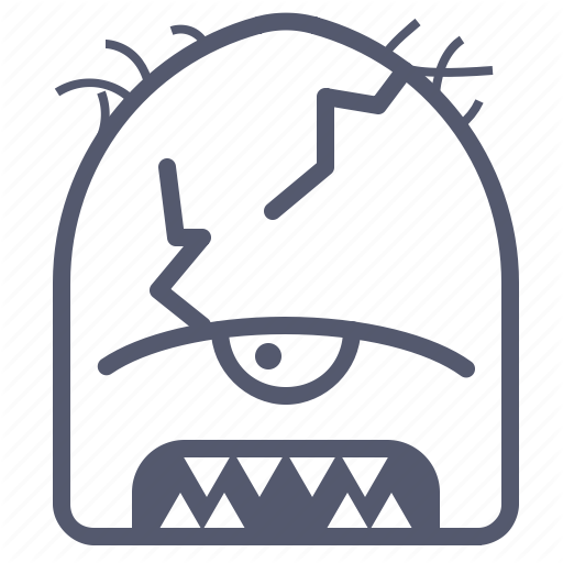 Character, Cracked, Creature, Horns, Mascot Icon