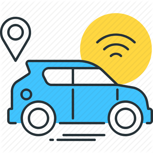 Autonomous, Car, Connected, Internet, Vehicle, Wifi, Wireless Icon