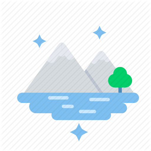 Landscape, Mountain, Nature, Peaceful, River, View Icon