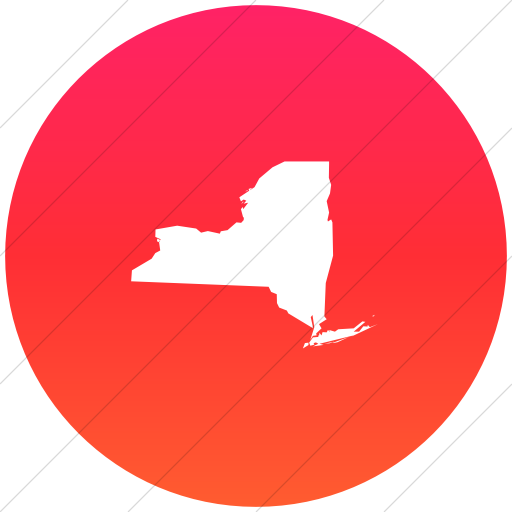 Flat Circle White On Ios Orange Gradient Us States New