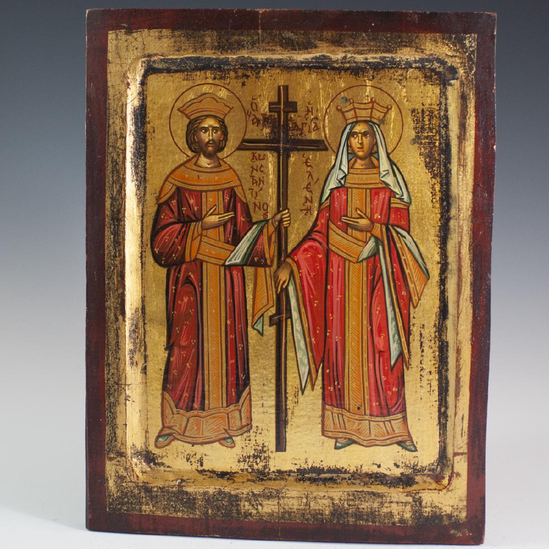Antique Greek Orthodox Wooden Icon