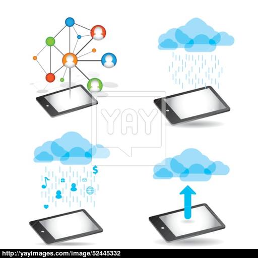 Cloud App Icon On Mobile Phone Vector Icons Vector