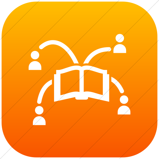 Flat Rounded Square White On Orange Gradient Iconathon