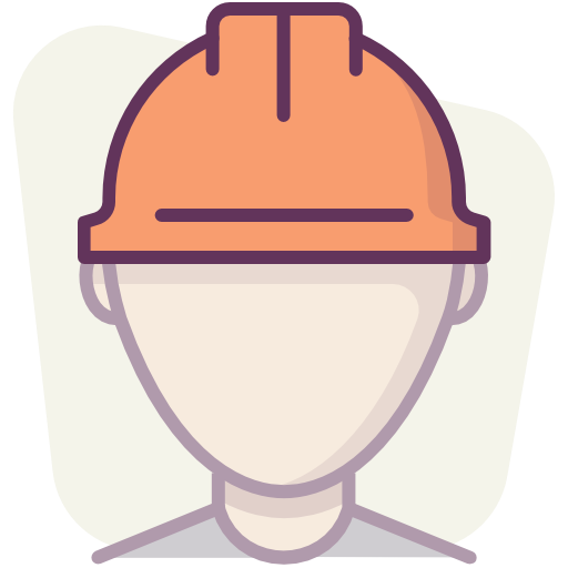 Construction, Protection, User, Worker, Helmet, Orange Icon