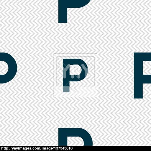 Parking Icon Sign Seamless Pattern With Geometric Texture Vector