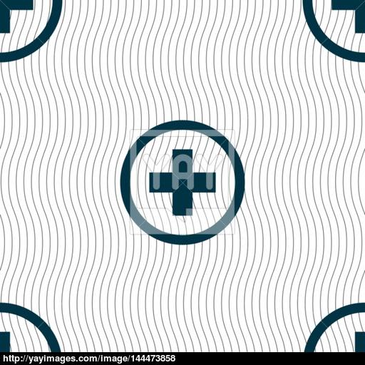 Plus Sign Icon Positive Symbol Zoom In Seamless Pattern