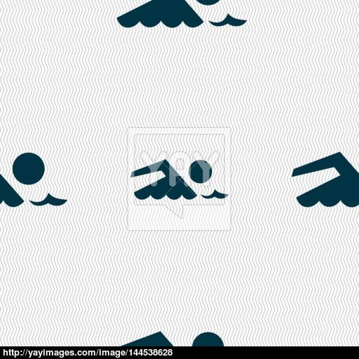Swimming Sign Icon Pool Swim Symbol Sea Wave Seamless Abstract