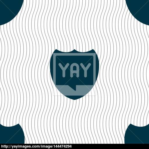 Shield Sign Icon Protection Symbol Seamless Pattern