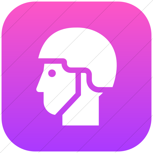 Flat Rounded Square White On Ios Pink Gradient