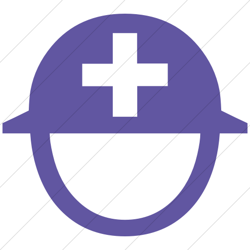 Simple Purple Classica Helmet With White Cross Icon